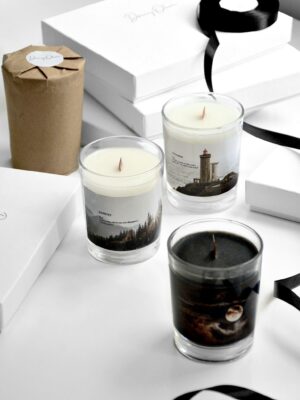 Collection of candles in studio